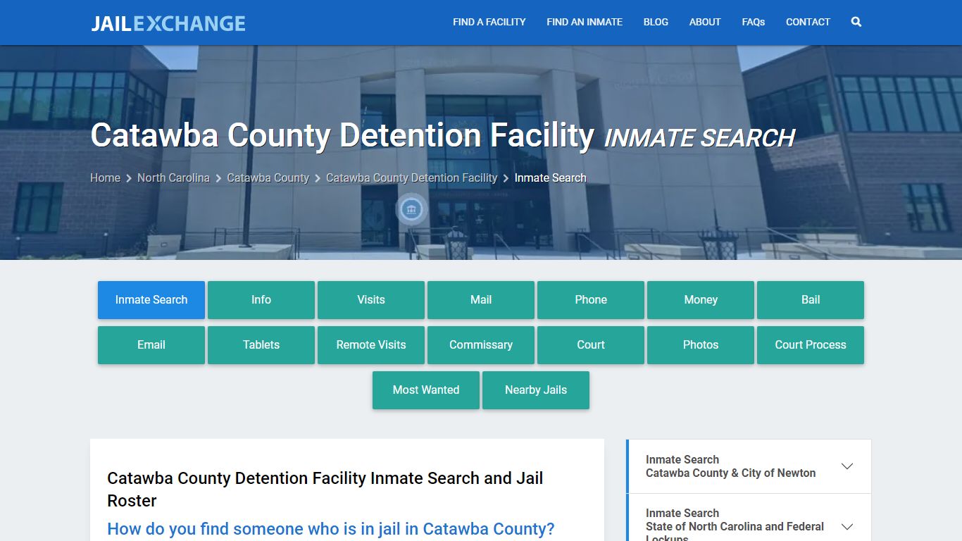 Catawba County Detention Facility Inmate Search - Jail Exchange