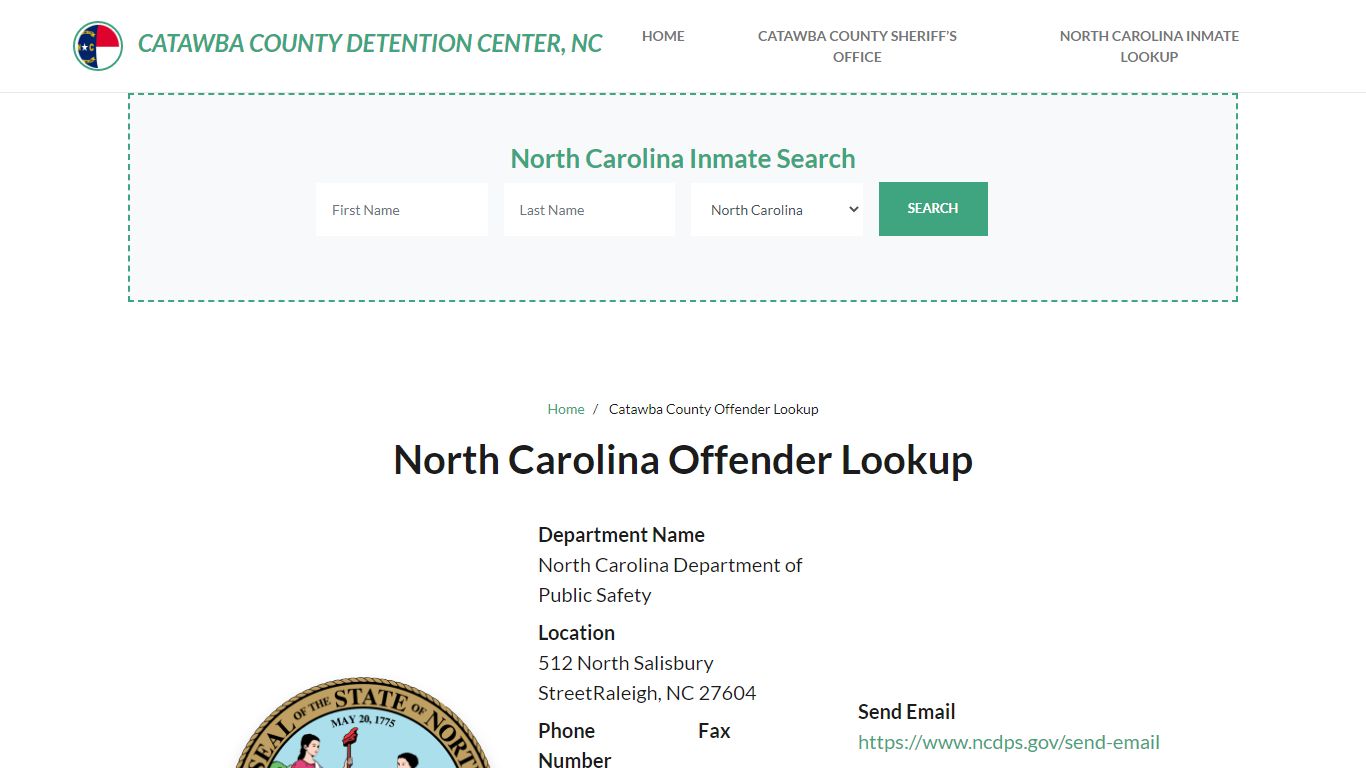 North Carolina Inmate Search, Jail Rosters